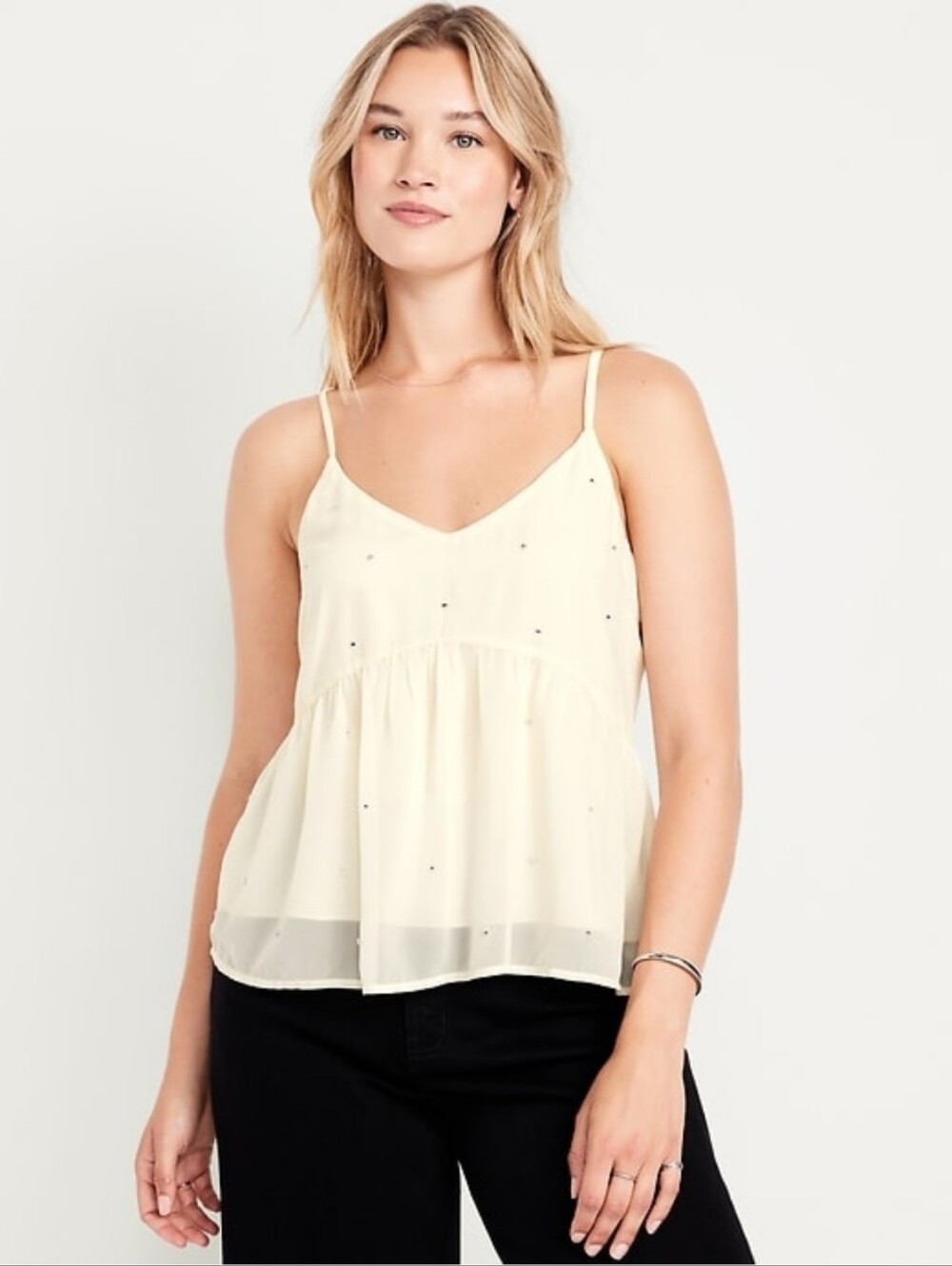 NWT OLD NAVY crystal Embellished Adjustable Strap Top Flowy Size XL